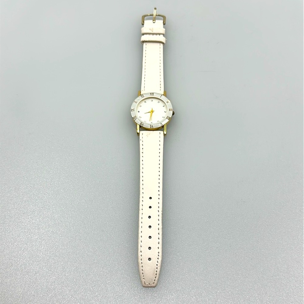 accutime rhinestones genuine leather watch - Picture 3 of 5